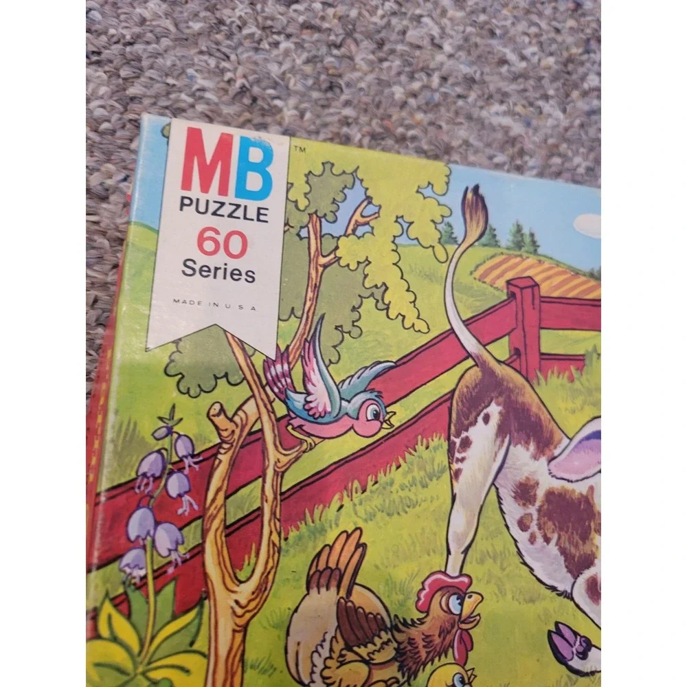 Milton‎ Bradley Farm Scene Puzzle 60 Series Vintage 1977 Kids Toy games Retro